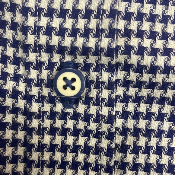 Robert Graham Modern Americana Tailored Fit Blue White Houndstooth Medium - Picture 4 of 14